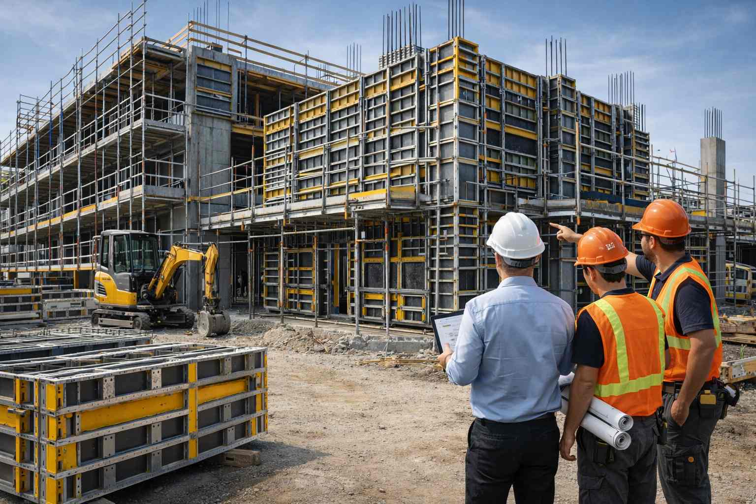 Soluciones industriales de encofrados y andamios para obra moderna